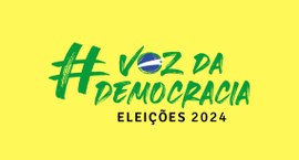 #PraTodosVerem: Card retangular com a logo das Eleições 2024.