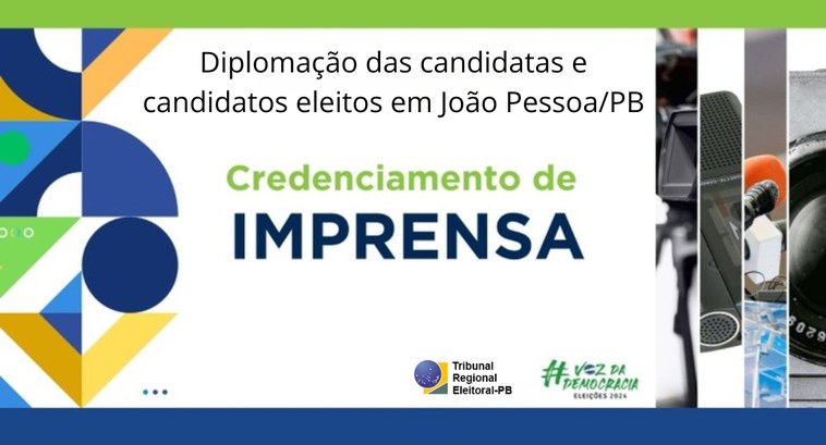 #PraTodosVerem: Card retangular com o texto “Diplomação das candidatas e candidatos eleitos em J...