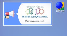 Painel retangular, em desenho, no canto esquerdo, uma mão segurando um megafone que diz Pesquisa...