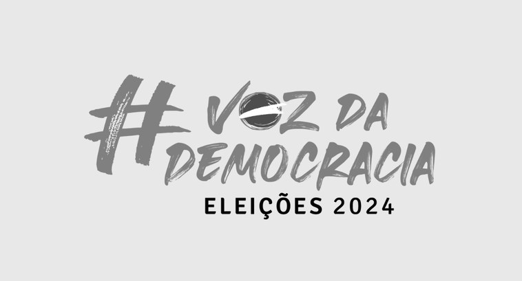 #PraTodosVerem: Na fotografia aparece a logomarca das Eleições 2024 com a hashtag “Voz da Democr...